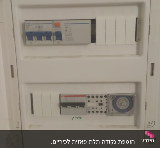 לוח חשמל עם מפסקים ומתגים
